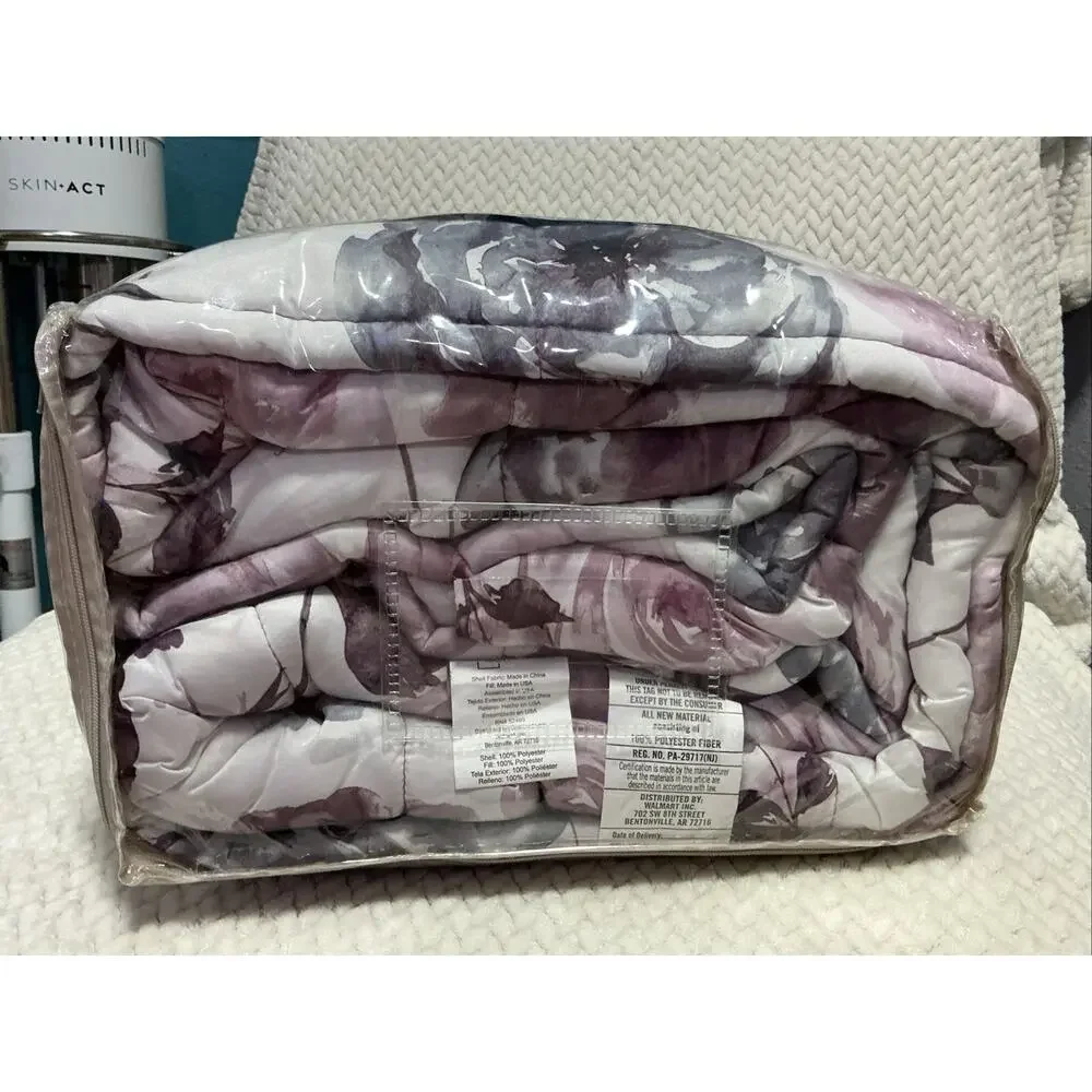 mainstays bed in a bag queen Flower Bedding Set NWT 3634